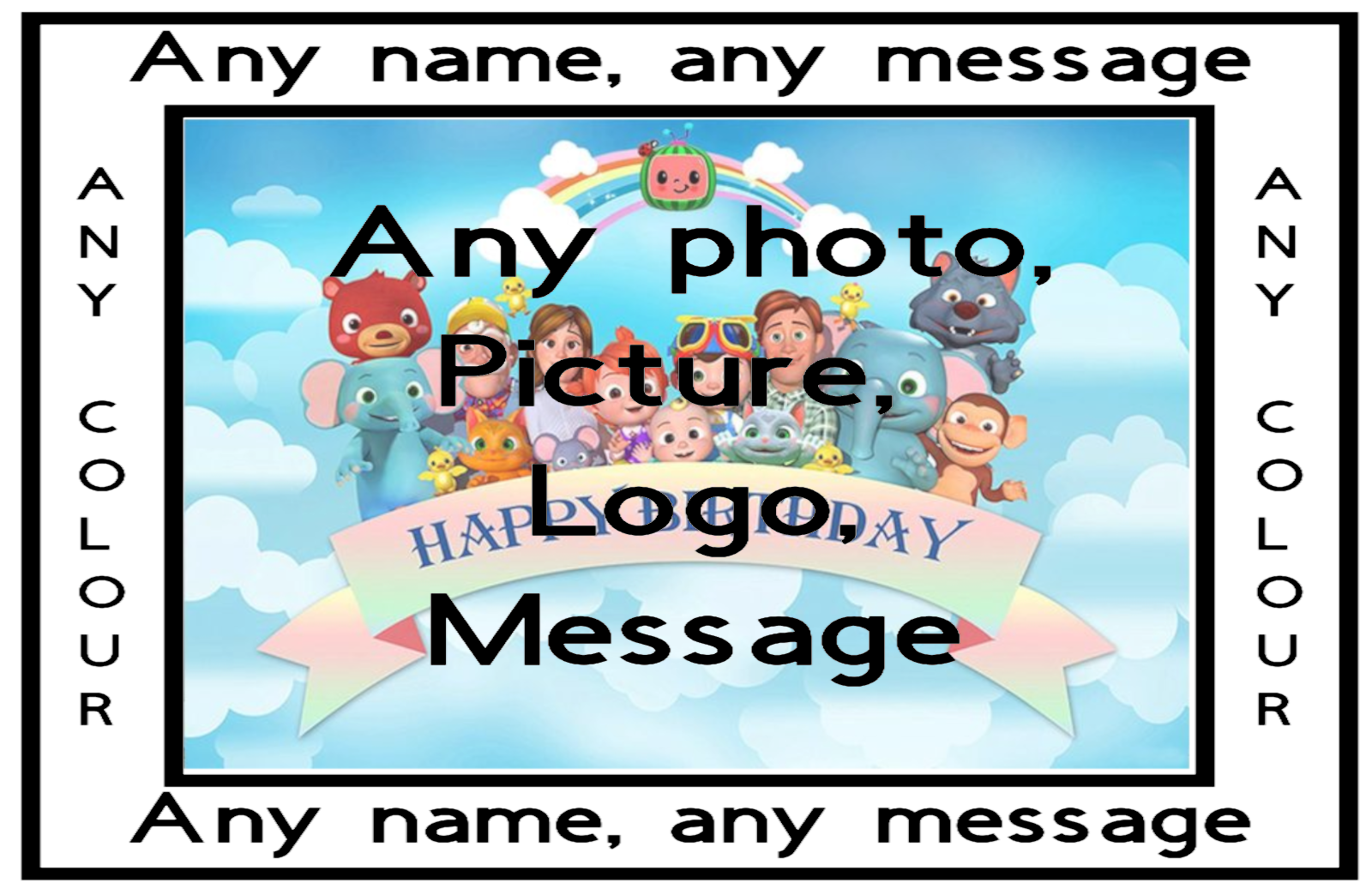 (image for) Bespoke Personalised Edible Cake Topper with YOUR PHOTO/YOUR IMAGE upto 16 inch